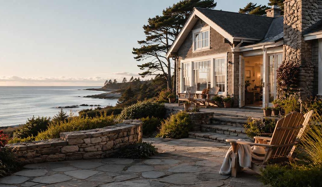 Ferienimmobilie mit Meerblick an der Küste als Beispiel für den Verkauf eines Ferienhauses. I Ferienimmobilie verkaufen